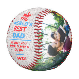 The World's Best Dad, Personalised 2 Photo Baseball
