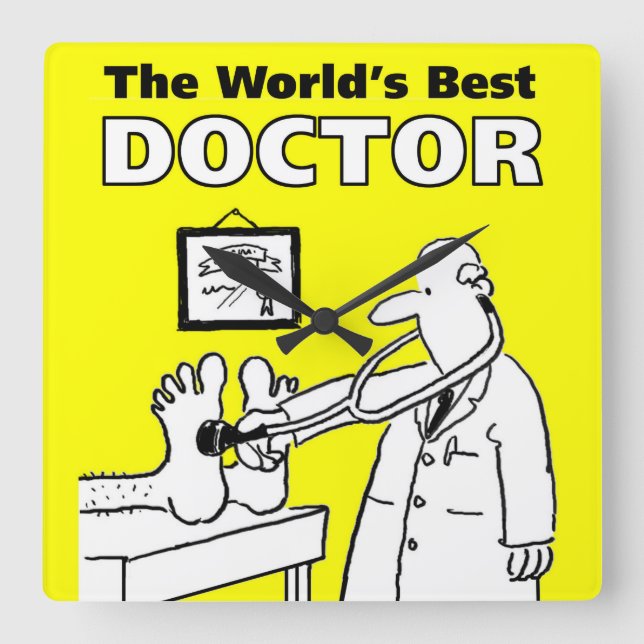 The World's Best Doctor Square Wall Clock (Front)