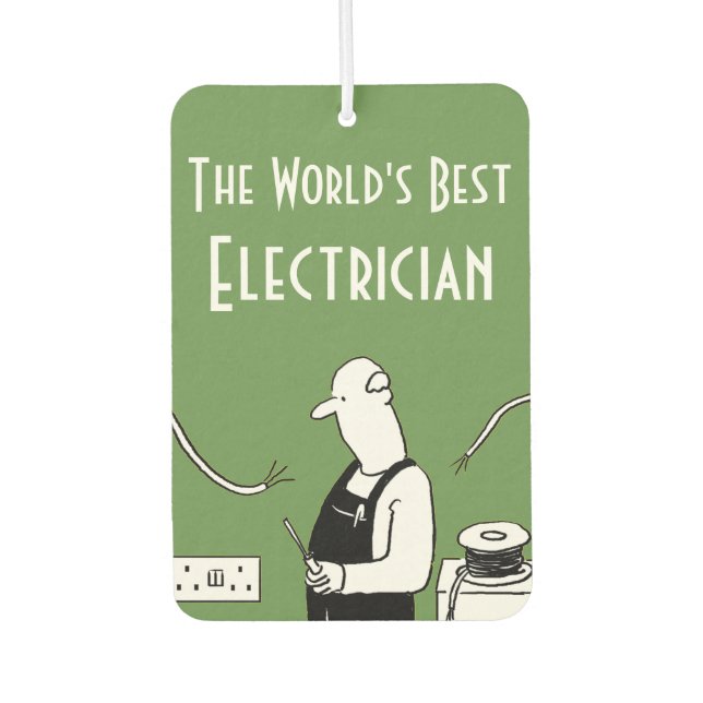 The World's Best Electrician Car Air Freshener (Front)