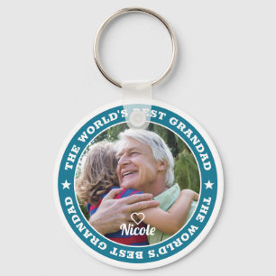 The World's Best Grandad Modern Photo Keepsake Key Ring