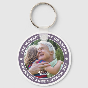 The World's Best Grandad Modern Photo Keepsake Key Ring