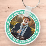 The World's Best Grandpa Modern Custom Photo Key Ring<br><div class="desc">This simple and classic design is composed of serif typography and add a custom photo.</div>