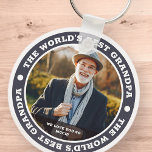 The World's Best Grandpa Modern Custom Photo Key Ring<br><div class="desc">This simple and classic design is composed of serif typography and add a custom photo.</div>