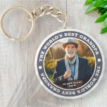 The World's Best Grandpa Modern Custom Photo Key Ring<br><div class="desc">This simple and classic design is composed of serif typography and add a custom photo.</div>