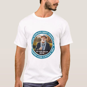 The World's Best Grandpa Modern Custom Photo T-Shirt