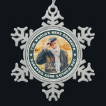 The World's Best Grandpa Modern Star Custom Photo Snowflake Pewter Christmas Ornament<br><div class="desc">This simple and classic design is composed of serif typography and add a custom photo.</div>