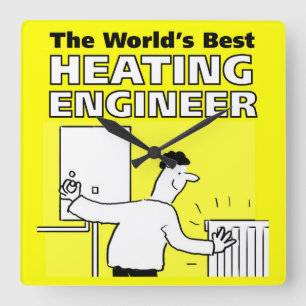 The World's Best Heating Engineer Square Wall Clock