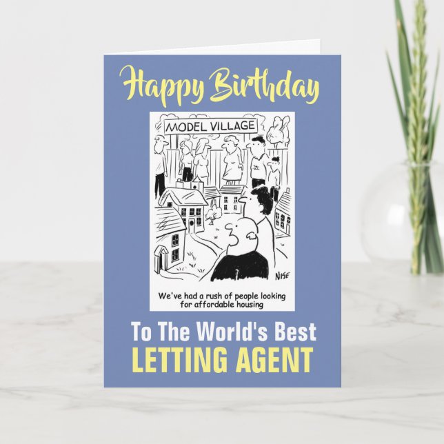 The World's Best Letting Agent - Happy Birthday Card (Front)