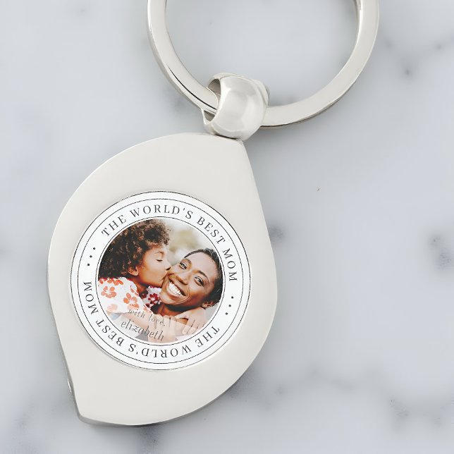 The World's Best Mum Classic Simple Photo Key Ring (Creator Uploaded)