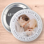 The World's Best Nana Classic Simple Photo 6 Cm Round Badge<br><div class="desc">This simple and classic design is composed of serif typography and add a custom photo.</div>