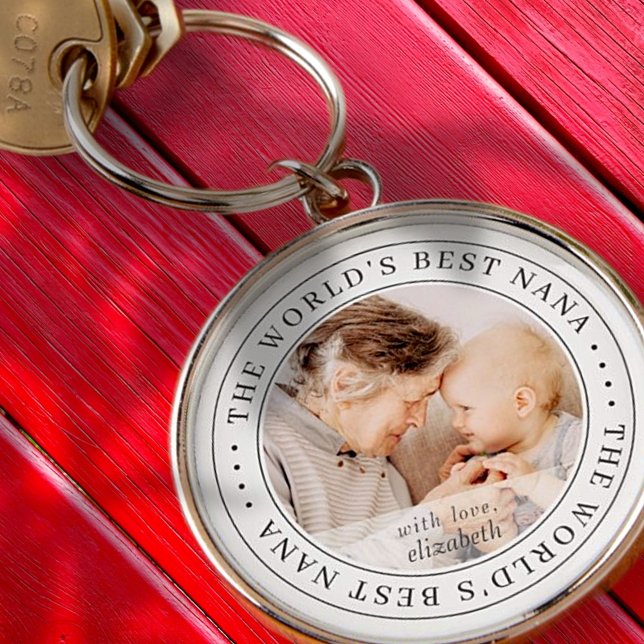 The World's Best Nana Classic Simple Photo Key Ring (Creator Uploaded)