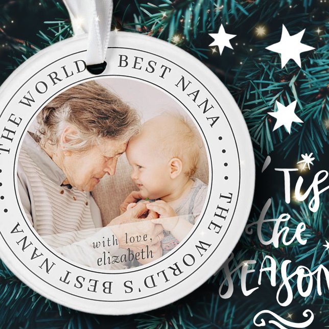 The World's Best Nana Classic Simple Photo Ornament (Creator Uploaded)