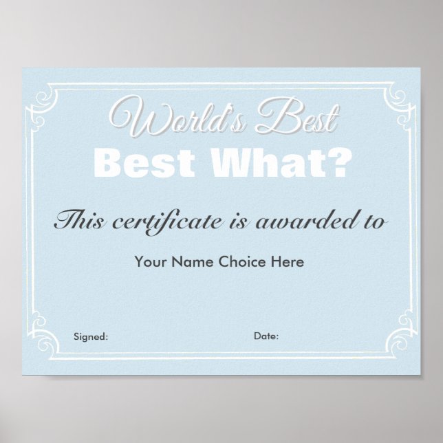 The World's Best Poster (Front)