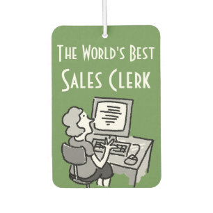 The World's Best Sales Clerk Office Worker Car Air Freshener