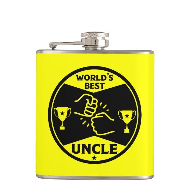 The worlds Best Uncle Hip Flask (Front)