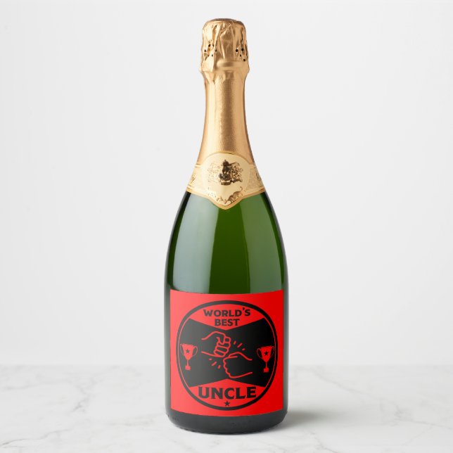 The worlds Best Uncle Sparkling Wine Label (Front)