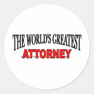 The World's Greatest Attorney Classic Round Sticker