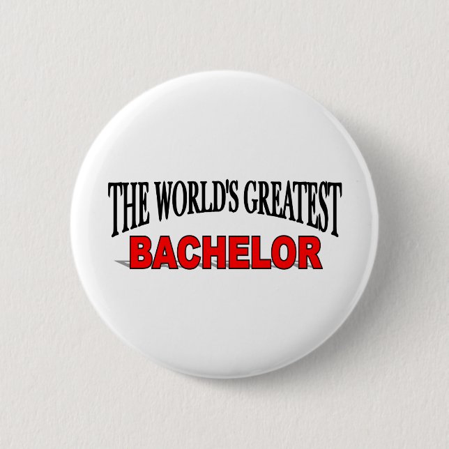 The World's Greatest Bachelor 6 Cm Round Badge (Front)