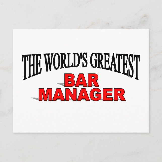 The World's Greatest Bar Manager Postcard (Front)