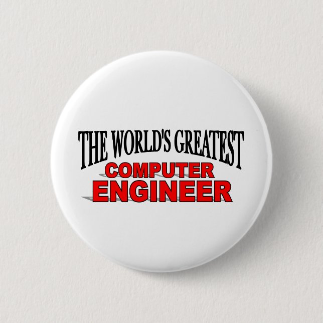 The World's Greatest Computer Engineer 6 Cm Round Badge (Front)