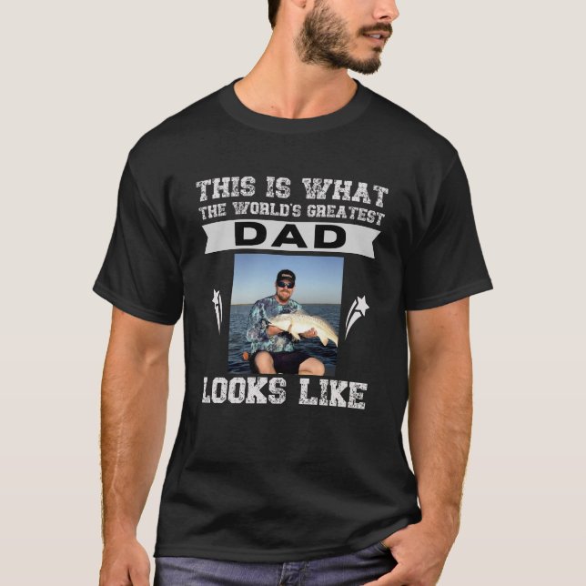 The world's greatest dad custom name and photo T-Shirt (Front)