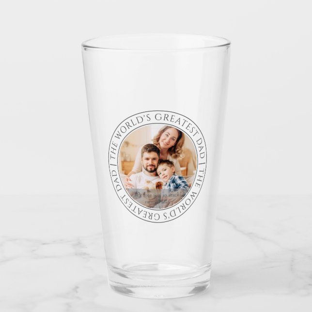 The World's Greatest Dad Modern Classic Photo Glass (Front)