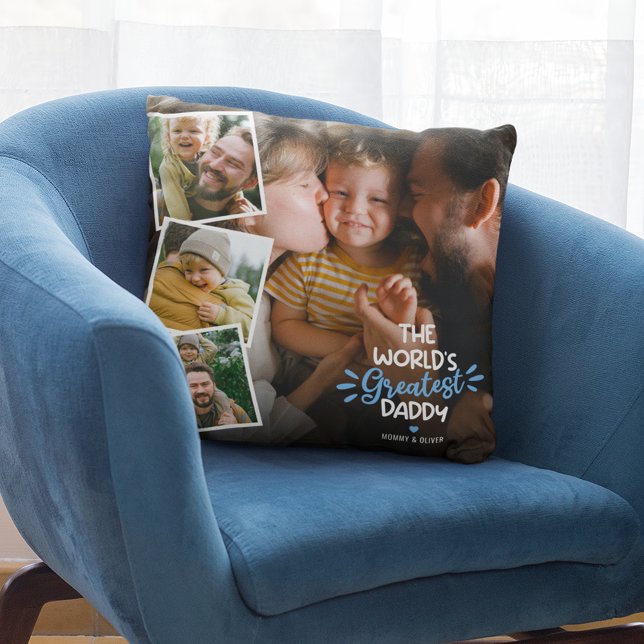The World's Greatest Daddy 4 Photo Cushion (Creator Uploaded)