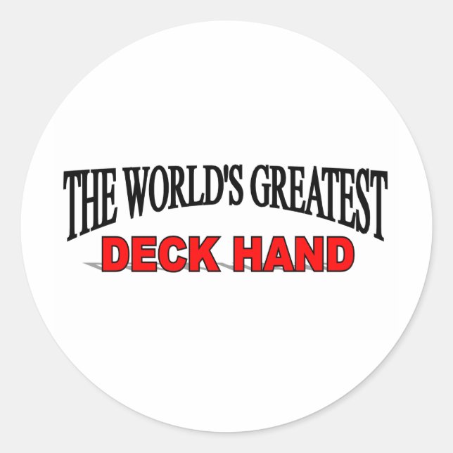 The World's Greatest Deck Hand Classic Round Sticker (Front)