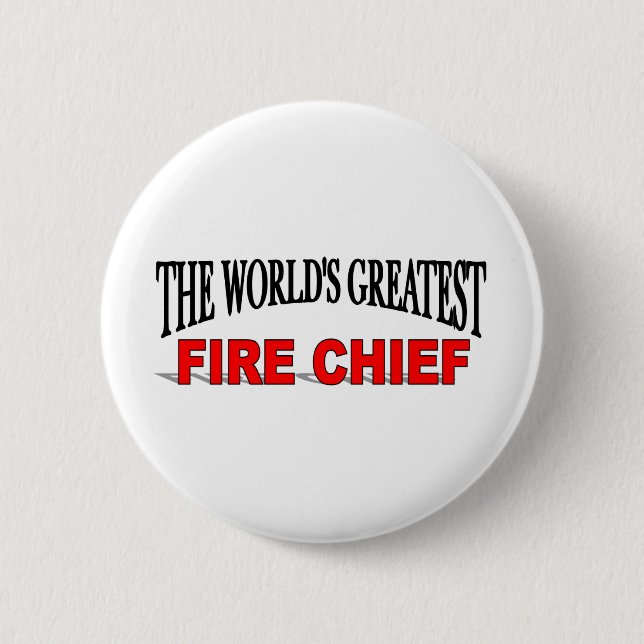 The World's Greatest Fire Chief 6 Cm Round Badge (Front)