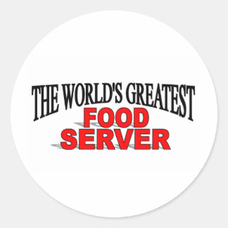 The World's Greatest Food Server Classic Round Sticker