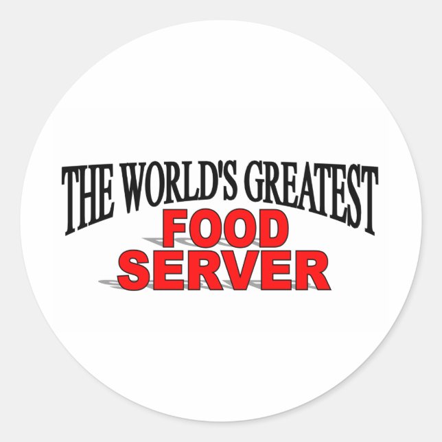 The World's Greatest Food Server Classic Round Sticker (Front)