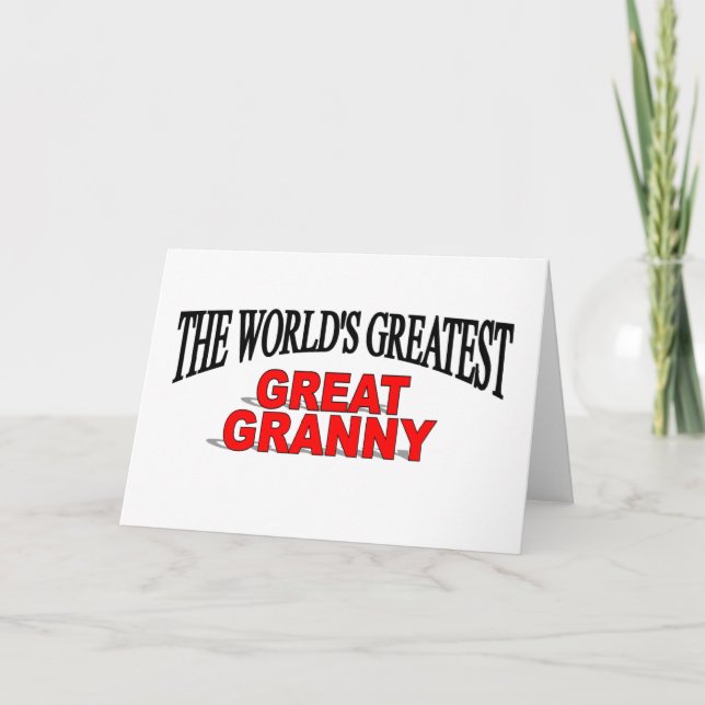 The World's Greatest Great Granny Card (Front)