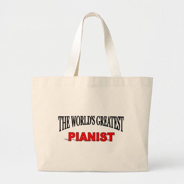 The World's Greatest Pianist Large Tote Bag (Front)