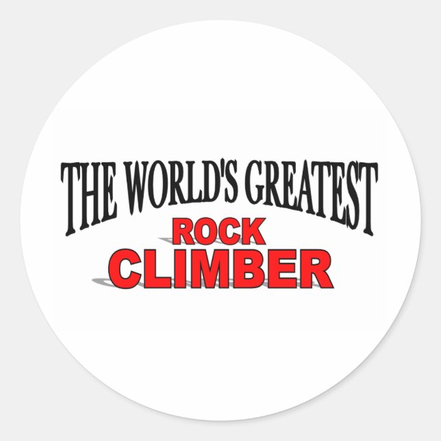 The World's Greatest Rock Climber Classic Round Sticker (Front)
