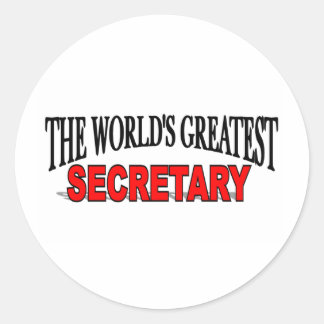 The World's Greatest Secretary Classic Round Sticker