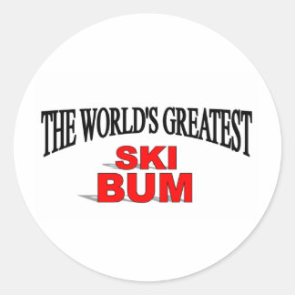 The World's Greatest Ski Bum Classic Round Sticker