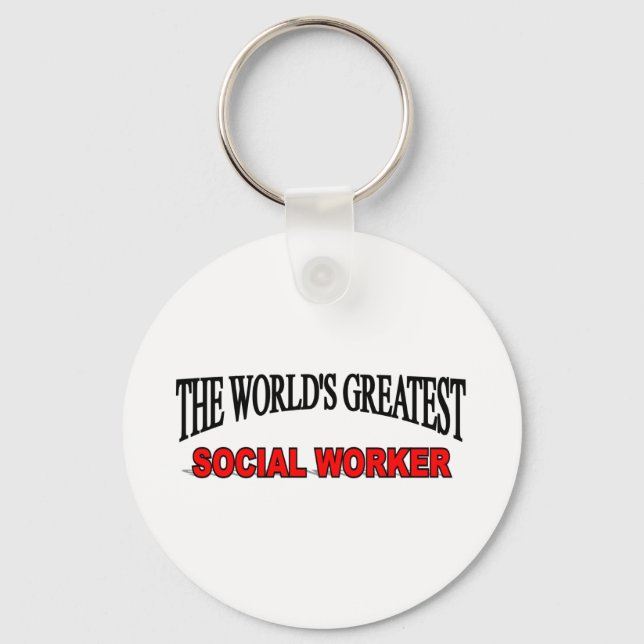 The World's Greatest Social Worker Key Ring (Front)