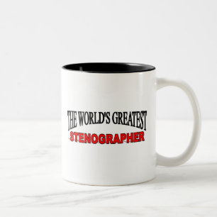 The World's Greatest Stenographer Two-Tone Coffee Mug
