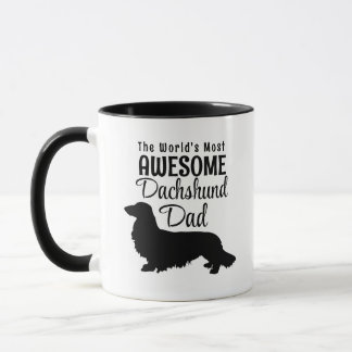 The World's Most Awesome Long Hair Dachshund Dad Mug