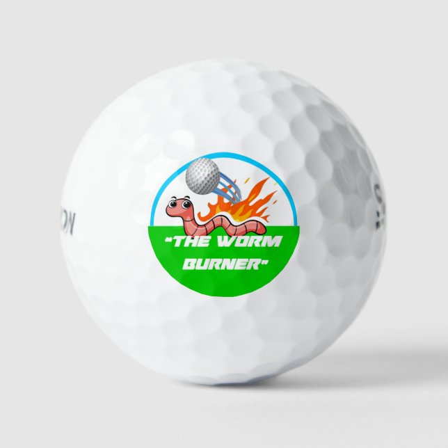 "The Worm Burner" Funny Custom Golf Ball (Front)