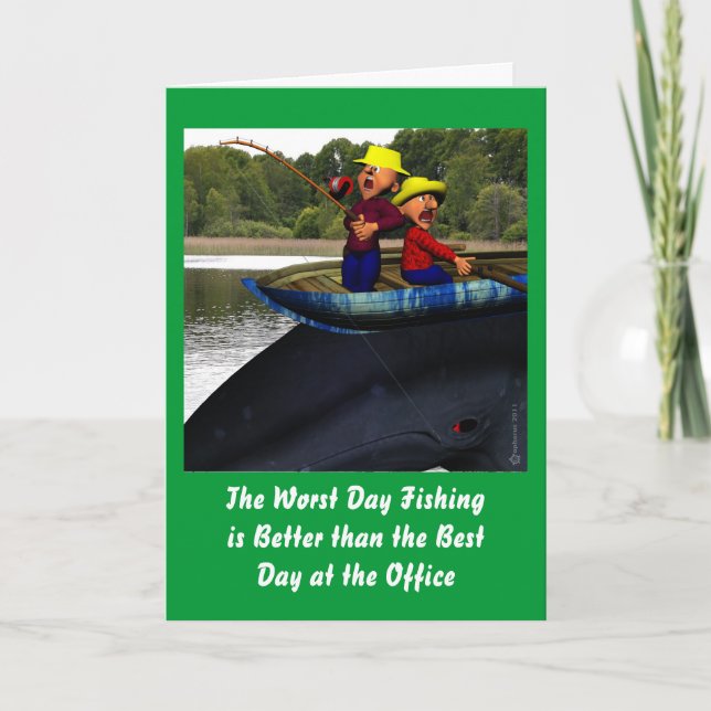 The Worst Day Fishing Birthday Card (Front)