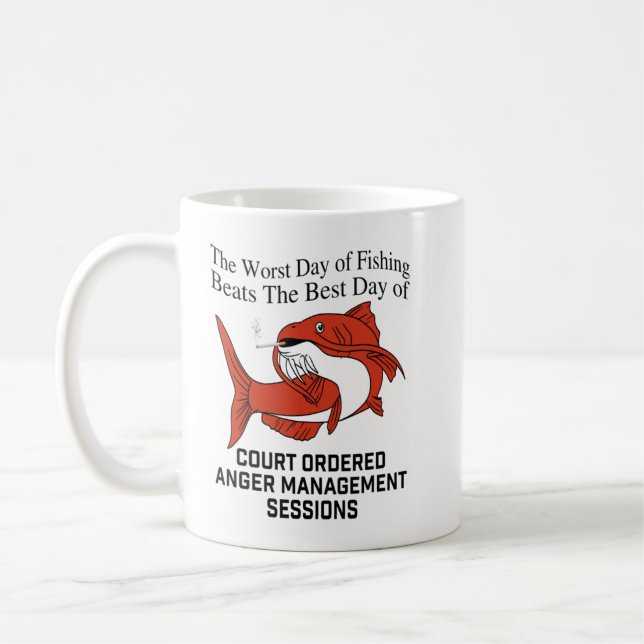 the worst day of fishing beats the best day of cou coffee mug (Left)
