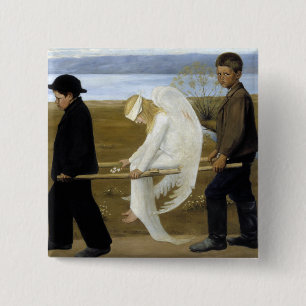 The Wounded Angel 15 Cm Square Badge