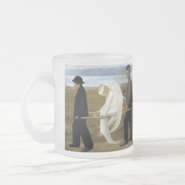 The Wounded Angel Frosted Glass Coffee Mug (Left)