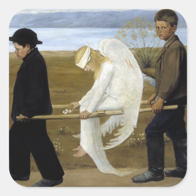 The Wounded Angel Square Sticker (Front)