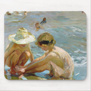 The wounded foot painting by Joaquin Sorolla Mouse Mat