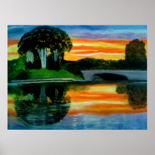 THE WOW FACTOR SUNSET oil painting poster
