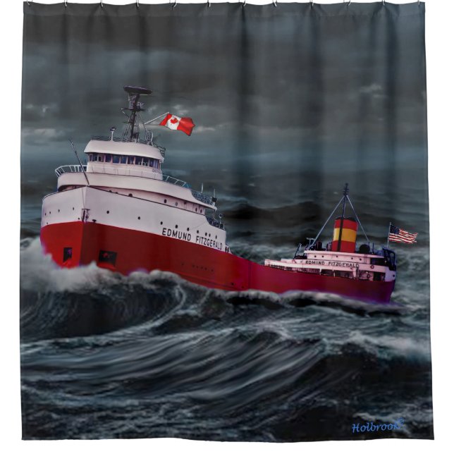 THE WRECK OF THE EDMUND FITZGERALD SHOWER CURTAIN (Front)