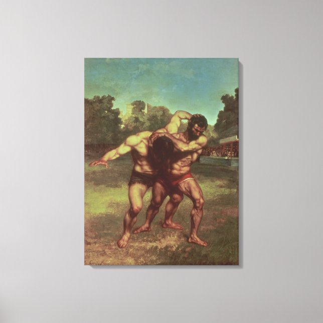 The Wrestlers, 1853 Canvas Print (Front)