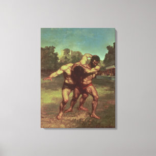 The Wrestlers, 1853 Canvas Print